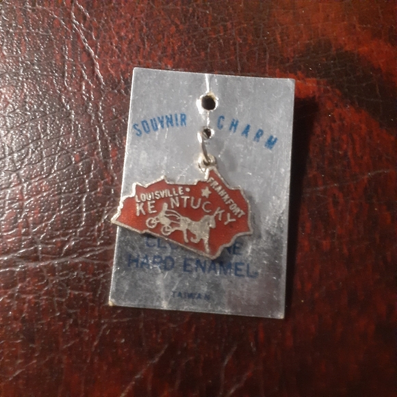 1960/70's Red Kentucky Souvenier Cloisonne Enamel Charm - Picture 4 of 12